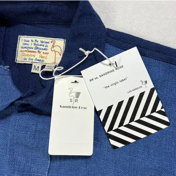 Sandrine Rose x Free People Long Shirt Women’s Small Patchwork Handmade Blue - Picture 4 of 8